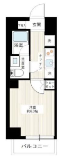 SQUARE CITY TSURUMI RIVERSIDE (スクエアシティ鶴見リバーサイド) 6階 間取り図