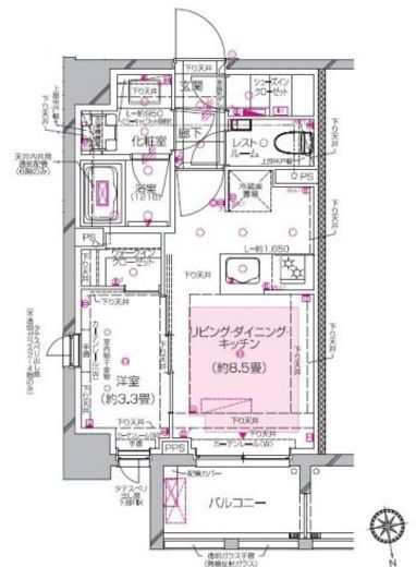 ピアース神楽坂センティア 5階 間取り図