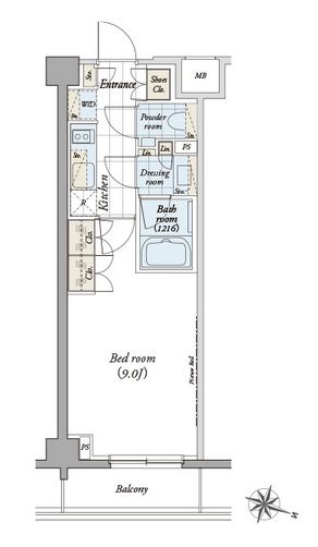 パークハビオ笹塚 305 間取り図