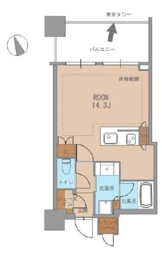 白金ザ・スカイ 14階 間取り図
