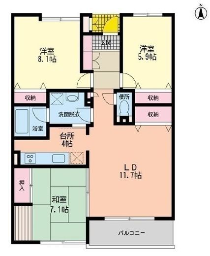武蔵野パークヒルズ 4階 間取り図
