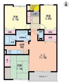 武蔵野パークヒルズ 4階 間取り図