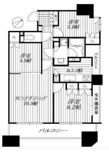 サンクタス1010タワー 19階 間取り図