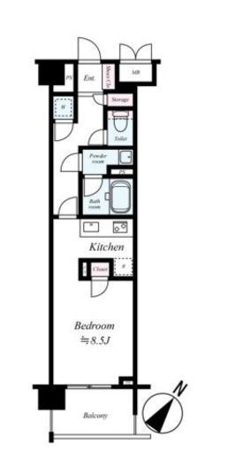 ルミエール東神田 3階 間取り図