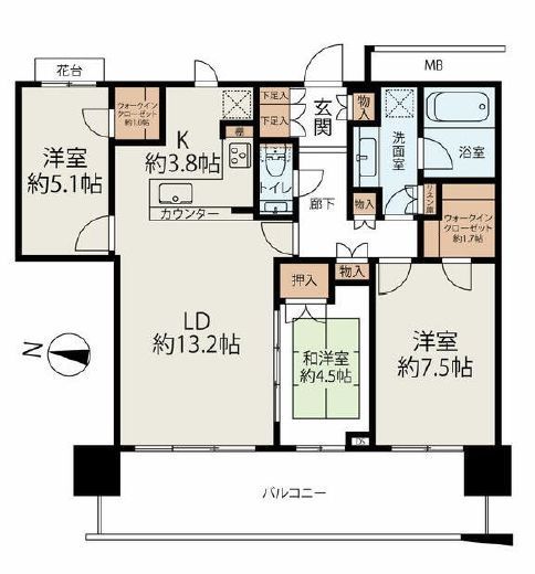 アーバンドックパークシティ豊洲タワー 46階 間取り図
