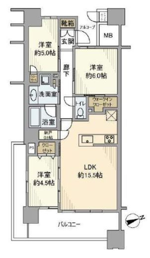 プラウドシティ日吉レジデンスⅠ 6階 間取り図