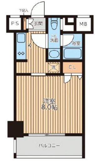 レジディア新横浜 306 間取り図