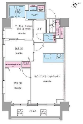 クレヴィアリグゼ世田谷松陰神社前 902 間取り図