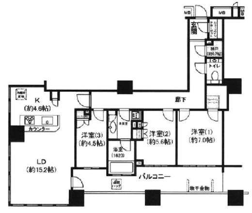 ブリリアマーレ有明 3階 間取り図