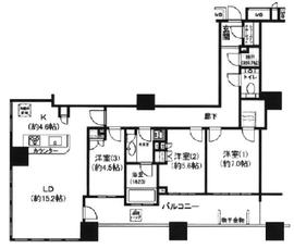 ブリリアマーレ有明 3階 間取り図