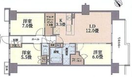 サンクタス西葛西 5階 間取り図