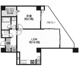 渋谷美竹ハイム 6階 間取り図