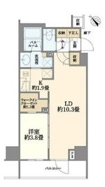 デュフレ横浜石川町 9階 間取り図