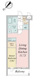 LiveCasa文京千石Ⅰ (ライブカーサ文京千石Ⅰ) 402 間取り図
