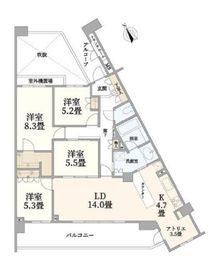 ドレッセ美しの森セントヴェール 4階 間取り図