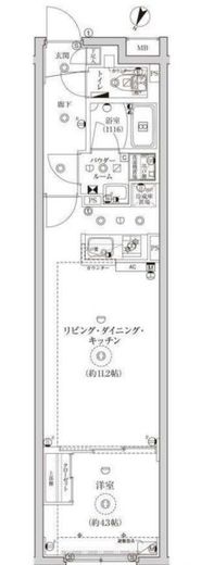 グローリオシェルト池袋Ⅱ 203 間取り図