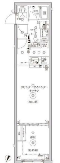 グローリオシェルト池袋Ⅱ 305 間取り図