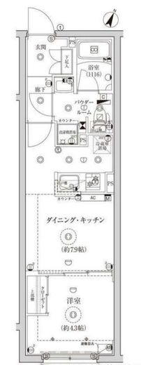 グローリオシェルト池袋Ⅱ 407 間取り図