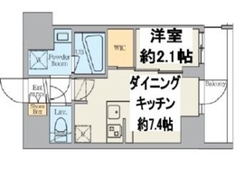 クレストコート東日暮里 307 間取り図
