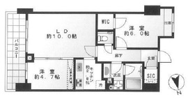 勝どきビュータワー 45階 間取り図