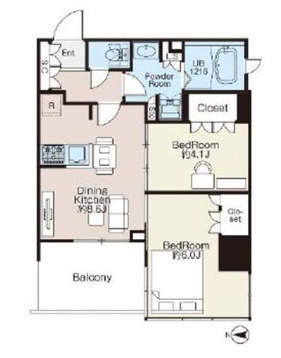 ライオンズフォーシア蔵前オアシス 1002 間取り図