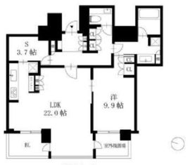 赤坂タワーレジデンス トップオブザヒル 30階 間取り図