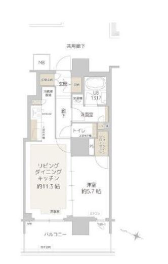 リーフィアタワー海老名ブリスコート 4階 間取り図