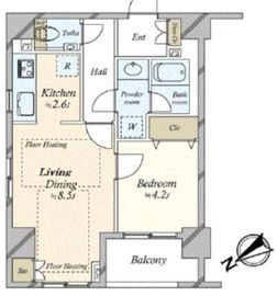 パロス新富町 6階 間取り図