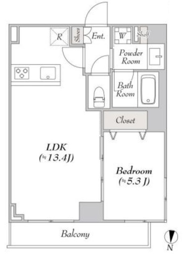 ルミーク大山 201 間取り図