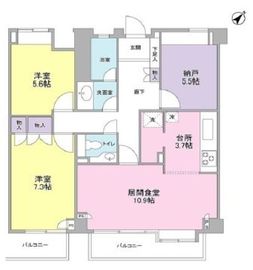 京西上目黒ガーデン 302 間取り図