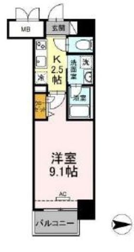 アヴァンセ武蔵小杉 209 間取り図