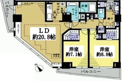 セントラルレジデンス新宿シティタワー 28階 間取り図