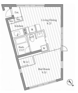 ルクレ南青山 302 間取り図