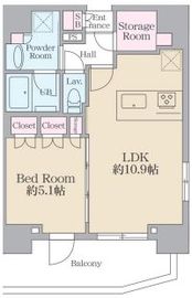 Reve City Sendagaya 1302 間取り図