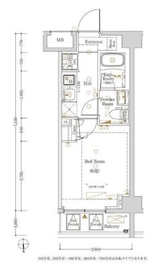 KNOTS新丸子 505 間取り図