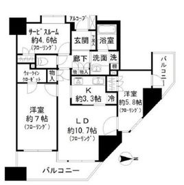 コスモ白金シティフォルム 9階 間取り図
