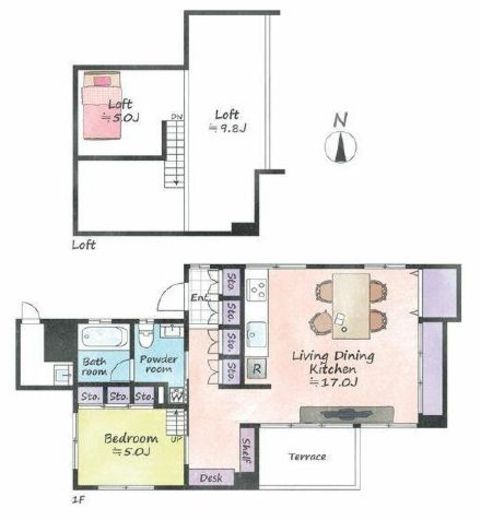 西麻布CO-HOUSE 4階 間取り図