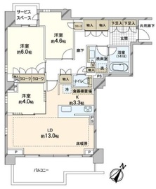 パークホームズ駒沢二丁目 3階 間取り図