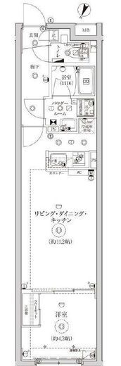 グローリオシェルト池袋Ⅱ 102 間取り図