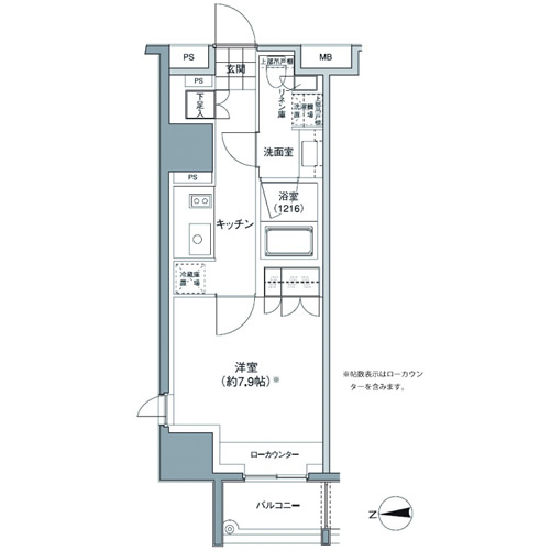パークハビオ東中野 208 間取り図
