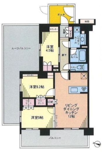 パレステージ茅ヶ崎Ⅱ 8階 間取り図