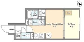 ウェルスクエア駒込 202 間取り図