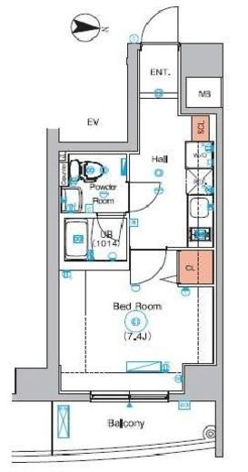 EsTRUTH Plus RYOGOKU (エストゥルースプラス両国) 403 間取り図