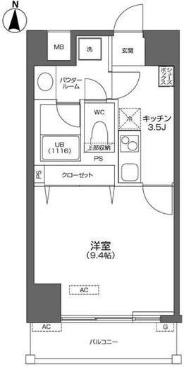 プライムアーバン千住 1202 間取り図