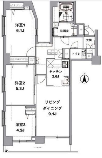 アプリーレ日吉本町 501 間取り図