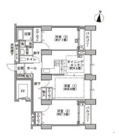東雲キャナルコートCODAN 14-709 間取り図