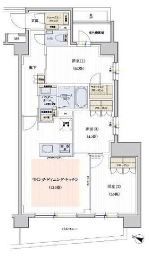 パレステージ茅ヶ崎Ⅱ 210 間取り図