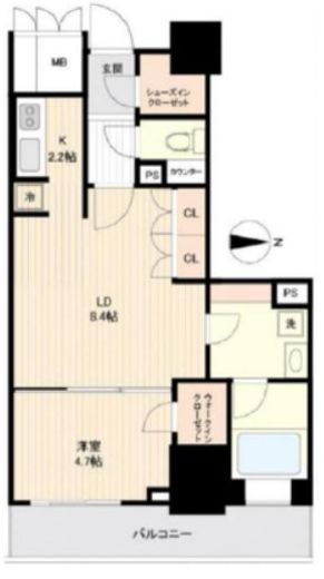 品川タワーフェイス 12階 間取り図