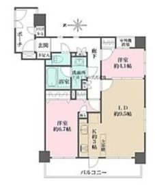 ファミール東麻布ベルファース 6階 間取り図