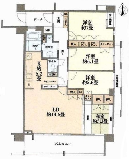 レオニス駒沢公園 7階 間取り図